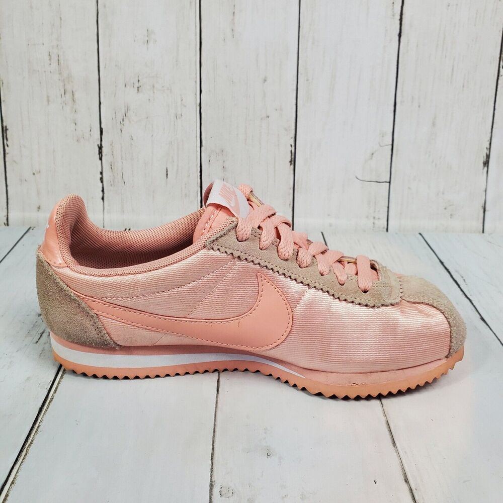 Nike Classic Cortez Womens Size 6 Nylon Coral Stardust Shoes 749864-606 - Picture 4 of 14